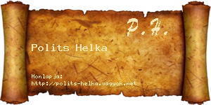 Polits Helka névjegykártya